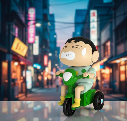 Shinchan Riding Bicycle Collectible Figure – Cute Anime Display Toy