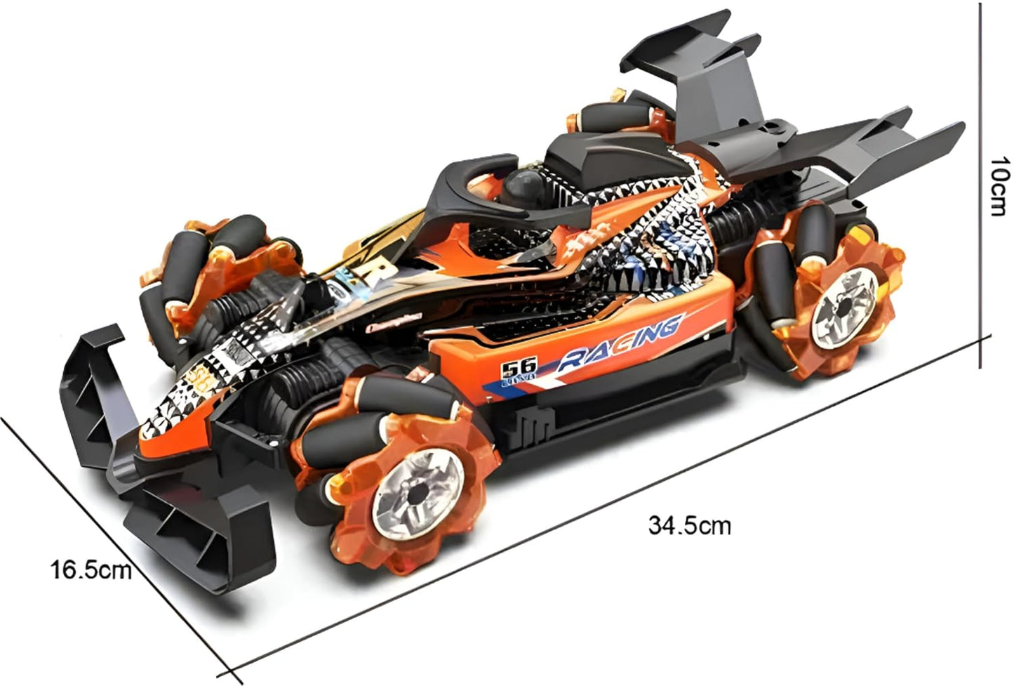 1:12 Double Formula RC Racing Car – Mecanum Wheel Drift Car with Spray Effects, Lights & Music