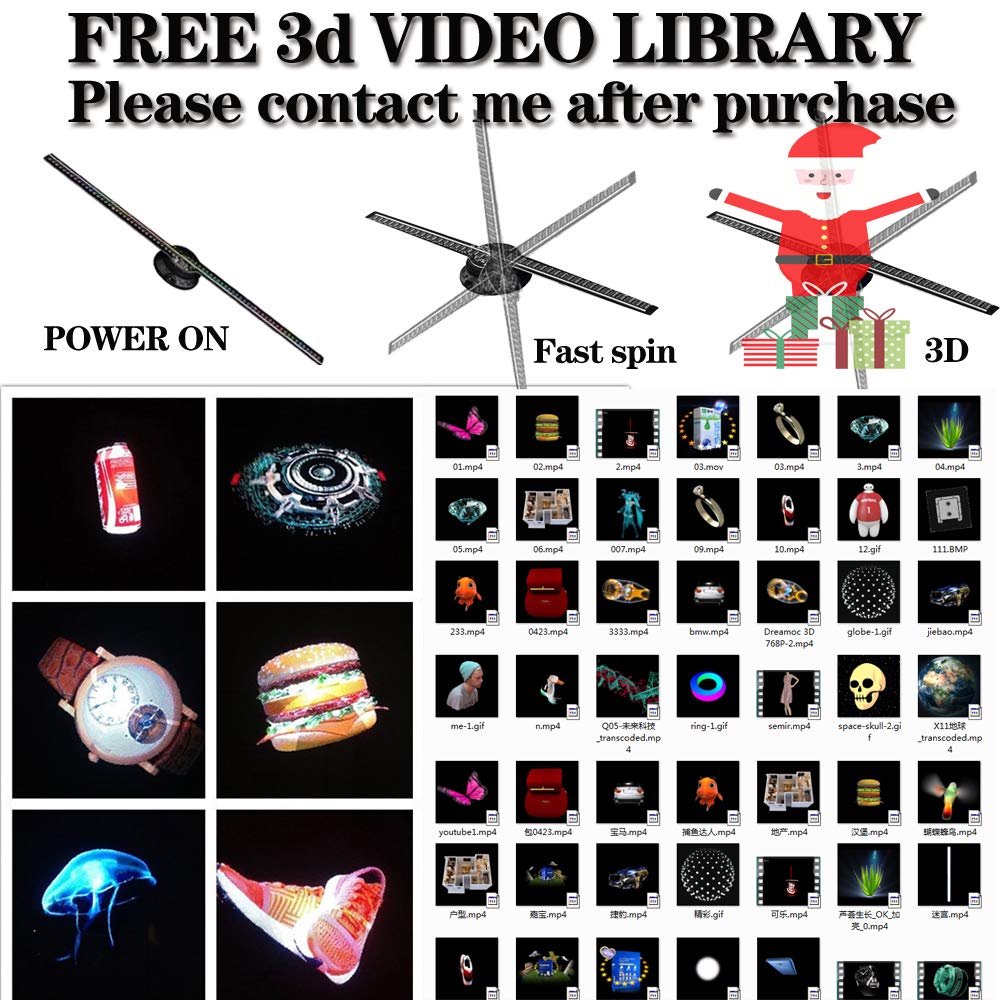 3D Hologram LED Fan Display 16.5 – 224 LED Advertising Projector with USB Support