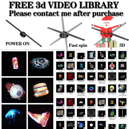 3D Hologram LED Fan Display 16.5 – 224 LED Advertising Projector with USB Support