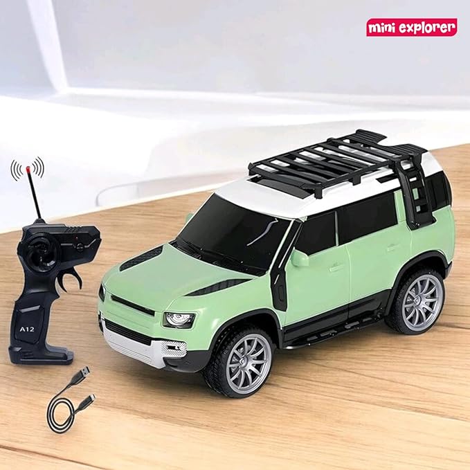 MiniExplorer SUV Defender RC Car – Rechargeable Remote Control SUV with Real Smoke & LED Lights