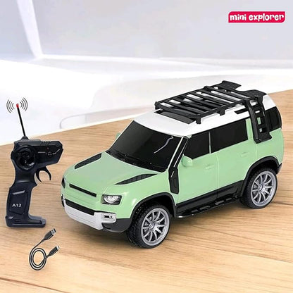 MiniExplorer SUV Defender RC Car – Rechargeable Remote Control SUV with Real Smoke & LED Lights