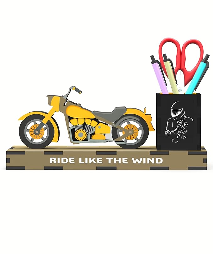 Motorcycle Pen Stand – Bike-Shaped Desk Organizer for Riders, Home & Office Décor