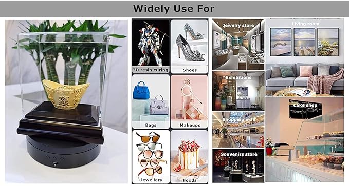 24x7 eMall 360° Electric Rotating Display Stand – 8 Inch Motorized Turntable for Photography & Collectibles