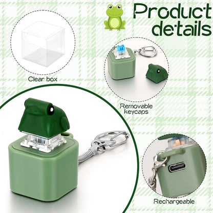 Croaking Frog Keychain – Rechargeable Light & Sound Fidget Toy with LED Effects