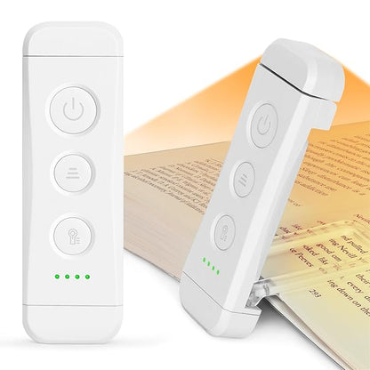 USB Rechargeable Book Light – Clip-On LED Reading Light for Bed with 3 Amber Colors & 5 Brightness Dimmable, Compact & Long Lasting, Perfect For Book Lovers