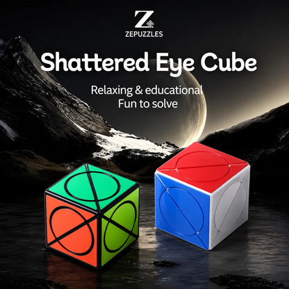 ZePuzzles Shattered Eye Cube – Jacob Keener 3×3 Shape Mod Puzzle Cube | Unique Collectible Magic Cube