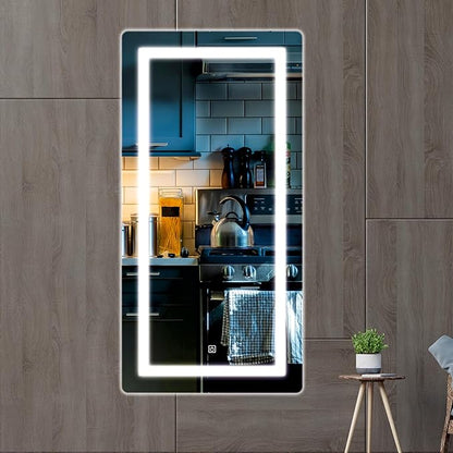 Creative Arts n Frames LED Wall Mirror – 18×36 Inch HD Full-Length Mirror with 3 Color Light Modes