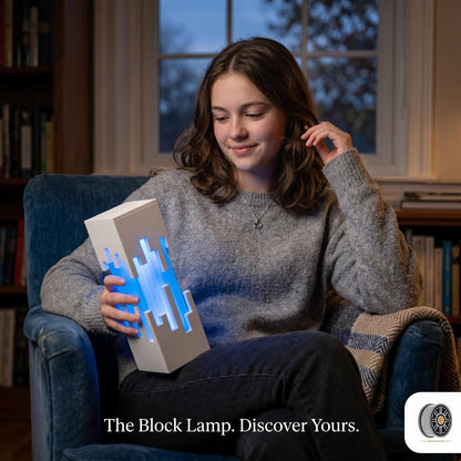 Lumea Prism Ambient Desk Lamp – Geometric LED Mood Light for Bedroom, Nightstand & Home Décor
