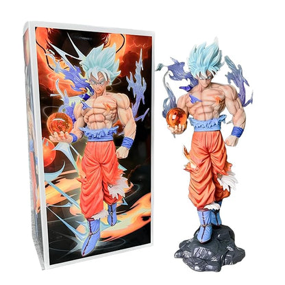 Dragon Ball Super Goku Super Saiyan Blue Ultra Instinct on Stone Action Figure – 30cm Premium PVC Collectible Statue