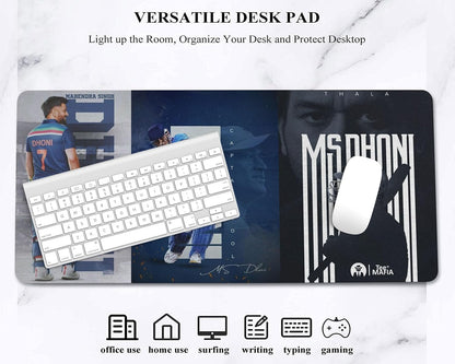 Indian Cricketer Captain Cool Mouse Mat – MS Dhoni Printed XXL Extended Gaming Mouse Pad | 23 × 11 Inch Anti-Skid Rubber Base