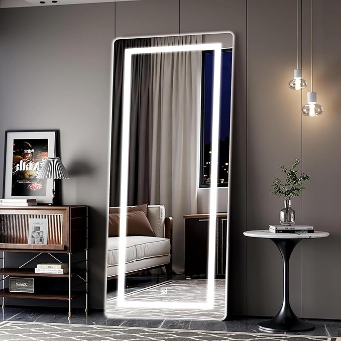 Creative Arts n Frames LED Wall Mirror – 18×36 Inch HD Full-Length Mirror with 3 Color Light Modes