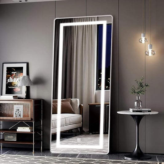 Creative Arts n Frames LED Wall Mirror – 18×36 Inch HD Full-Length Mirror with 3 Color Light Modes