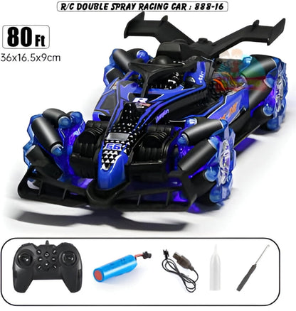 1:12 Double Formula RC Racing Car – Mecanum Wheel Drift Car with Spray Effects, Lights & Music