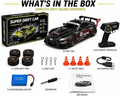 4x4 RC Drift Car – 25KM/H High-Speed Remote Control Racing Car with LED Lights & Drift Tires