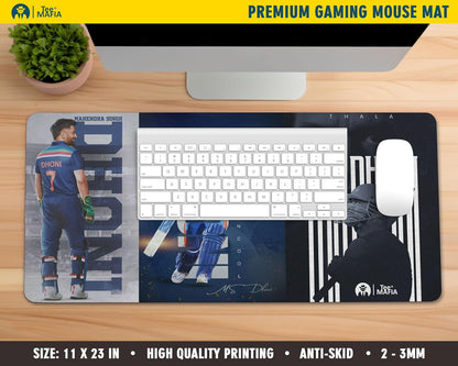 Indian Cricketer Captain Cool Mouse Mat – MS Dhoni Printed XXL Extended Gaming Mouse Pad | 23 × 11 Inch Anti-Skid Rubber Base
