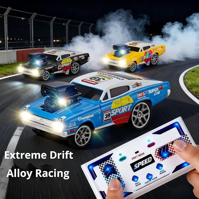 Jack Royal 1:64 Die-Cast RC Drift Stunt Car – Rechargeable Mini Car with 3-Speed Turbo Modes & LED Light
