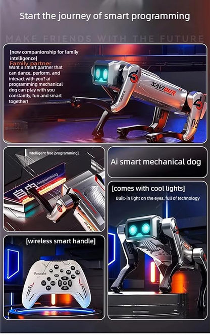 KTRS Enterprise Intelligent RC Robot Dog – AI Programmable Robot Pet with LED Eyes, Dancing, Kung Fu & Educational Modes