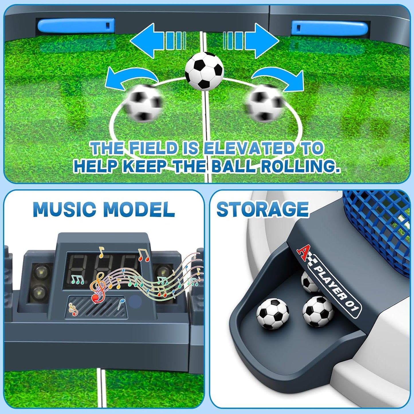 Choopheme Foosball Table Toy for Kids – Mini Indoor Football Game Table with Players
