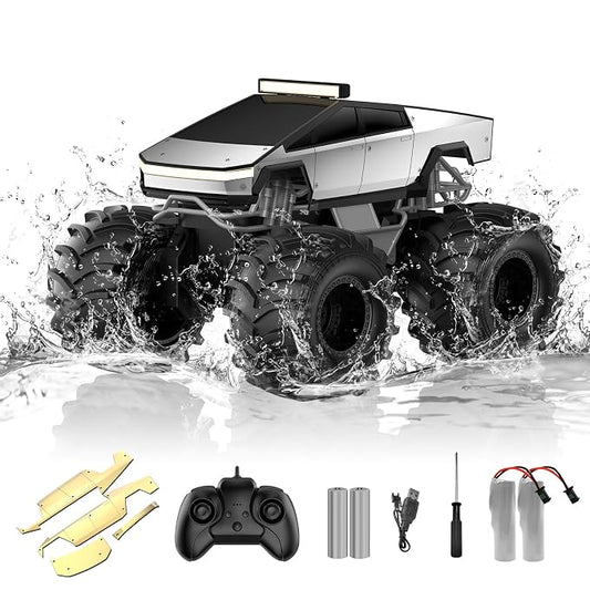 Dafotil 1:18 Cyber Truck RC Car – 2.4GHz 4WD Waterproof Amphibious All-Terrain Monster Truck