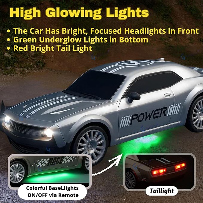 GRAPHENE 1:24 RC Drift Car – 4WD 20 km/h Remote Control Racing Car with LED Lights