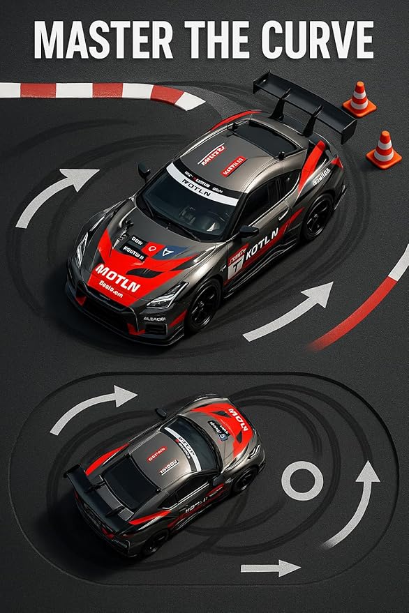 DWH 1:24 RC Drift Car – 20 KM/H 4WD High-Speed Remote Control Racing Car with LED Lights