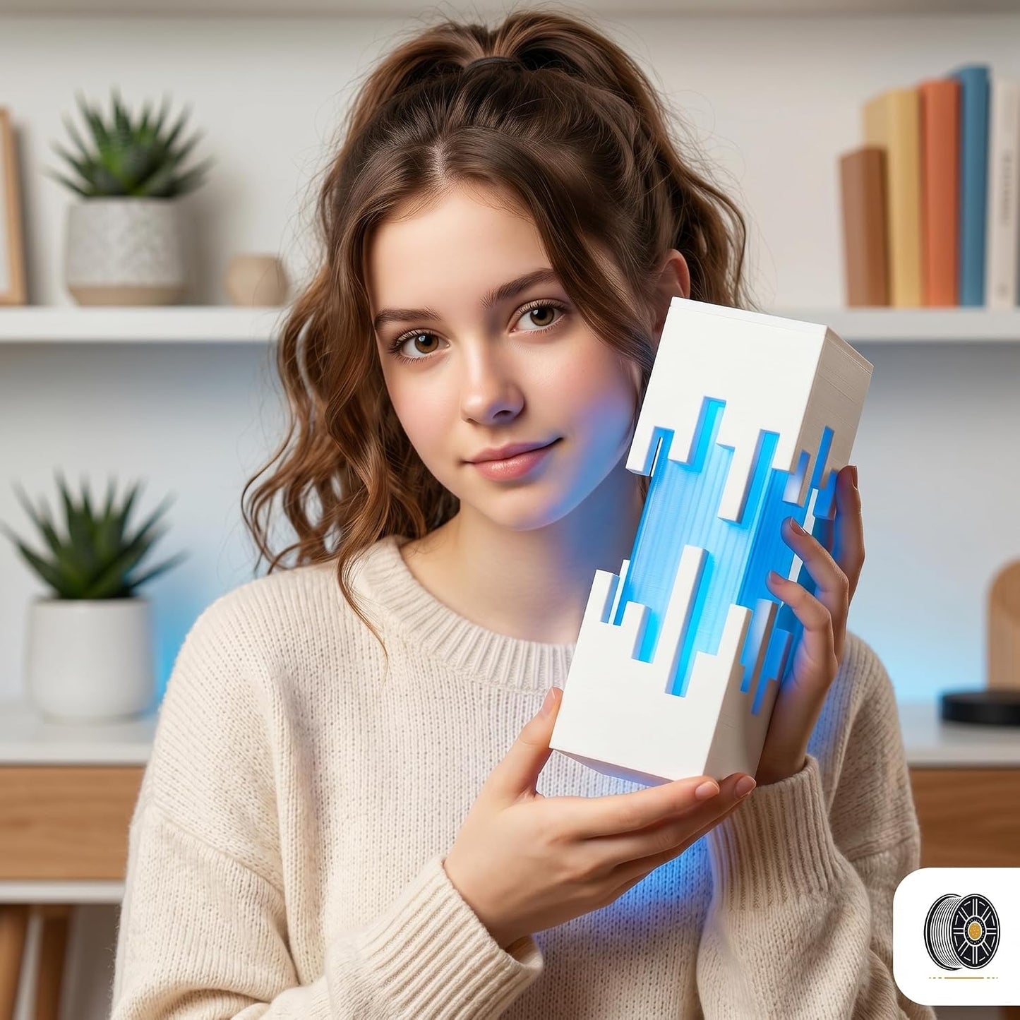 Lumea Prism Ambient Desk Lamp – Geometric LED Mood Light for Bedroom, Nightstand & Home Décor