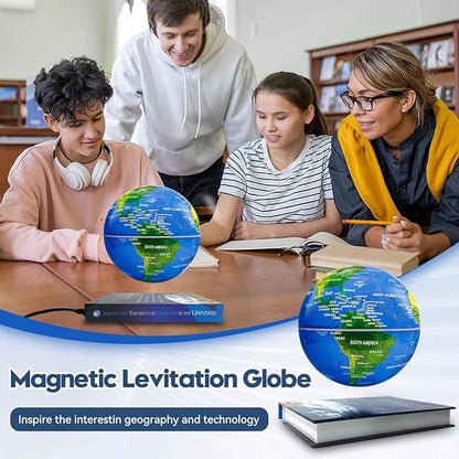 Flagest Magnetic Levitating Floating Globe – Rotating Globe with LED Book Base for Home & Office Décor
