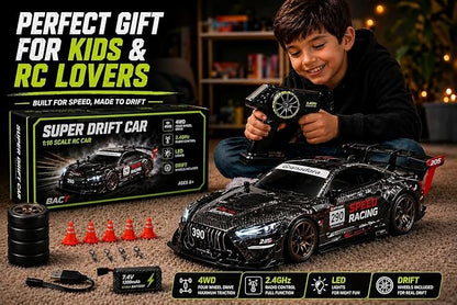 4x4 RC Drift Car – 25KM/H High-Speed Remote Control Racing Car with LED Lights & Drift Tires