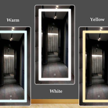 Creative Arts n Frames LED Wall Mirror – 18×36 Inch HD Full-Length Mirror with 3 Color Light Modes