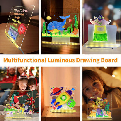 3D Acrylic LED Writing Board with Pen & Light – Personalized Desk Lamp Home & Office Decor Items, Valentine Gift for Girlfriend, Personalized Led Board