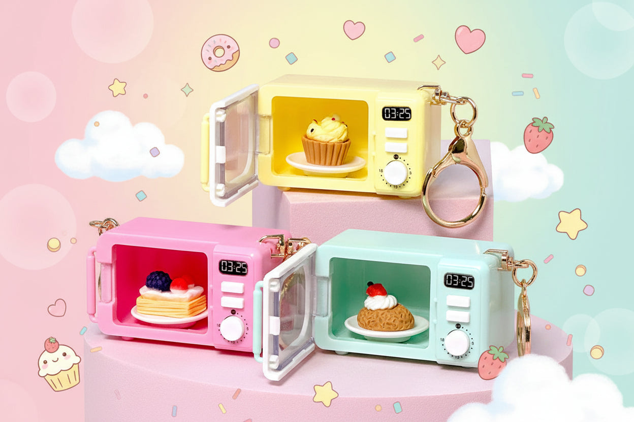 Mini Microwave Oven Keychain with Light & Sound – Limited Edition Cute Pocket Accessory