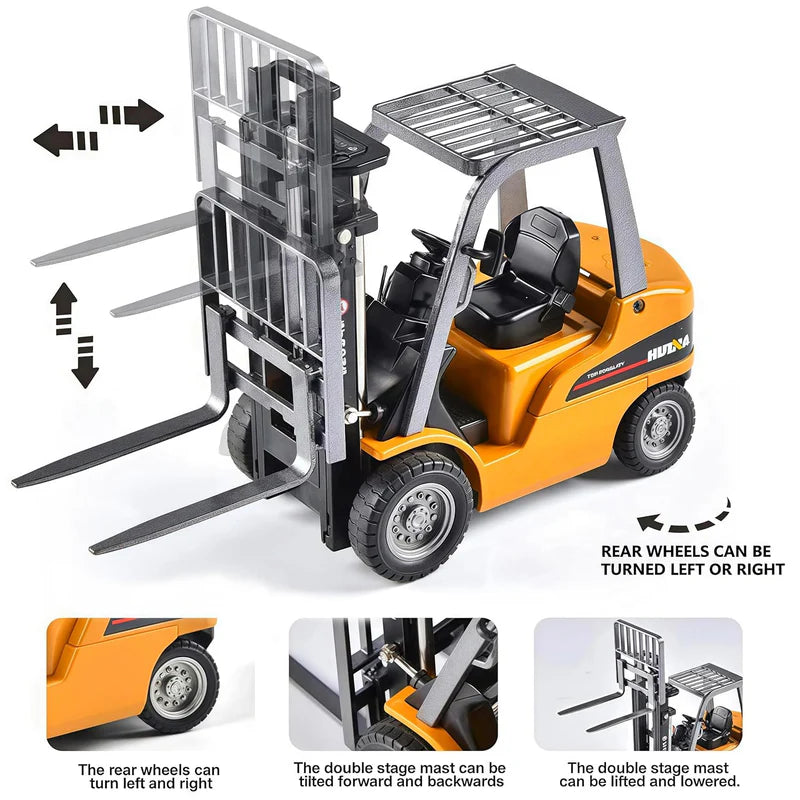 Engineering RC Forklift Truck – 2.4GHz Alloy Vehicle with LED Lights & Sound Remote & App Control