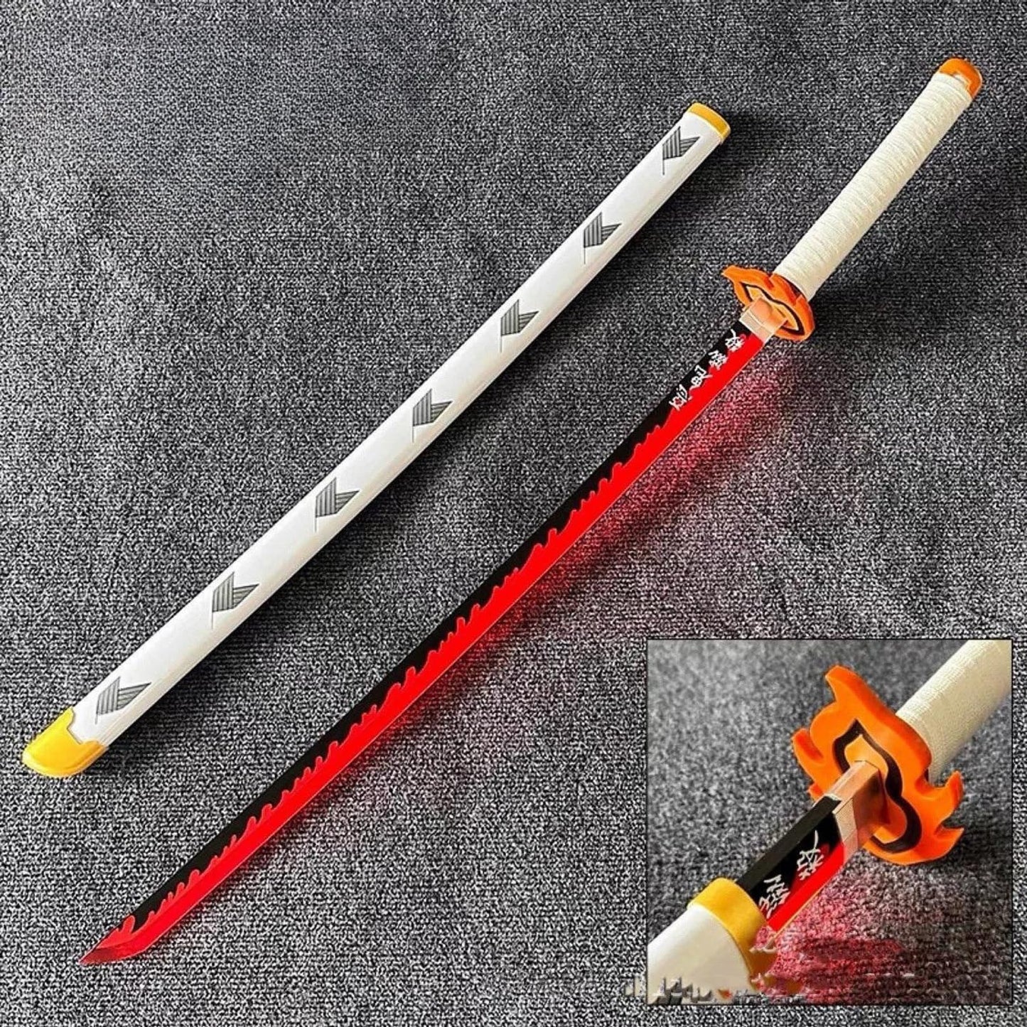 Rengoku Wooden Katana Sword – 104cm Anime Replica Display & Cosplay Prop
