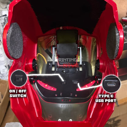 Iron Man LED Helmet Mask with Voice Control & Touch Sensor – Automatic Opening Faceplate | Rechargeable Type-C Cosplay Helmet