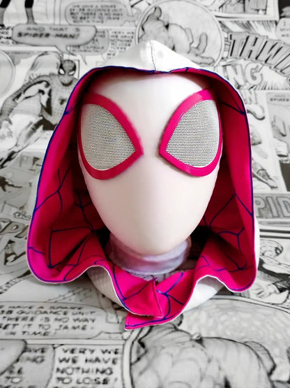 Spider-Gwen Mask with Hood – Full Head Cosplay Collector Edition | AnimeLegacy