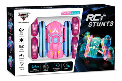RC Stunt Car – 2.4GHz 360° Rotating Double-Sided Drift Vehicle with LED Lights