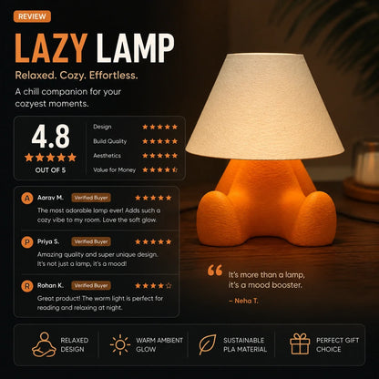 Lumi Lazy Lamp – Cute Ambient LED Desk Lamp for Bedroom, Study Table & Nightstand Décor