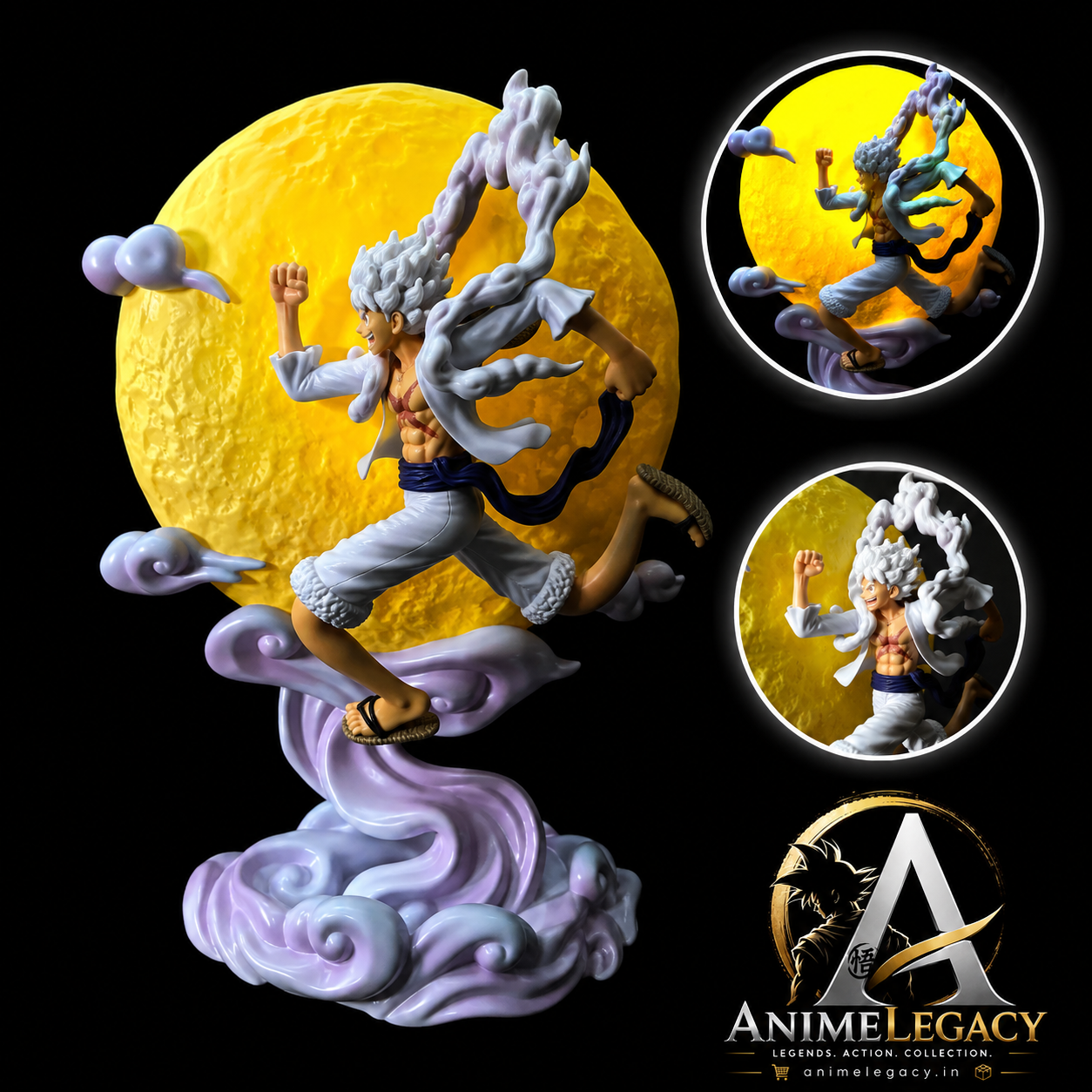 One Piece Monkey D. Luffy Gear 5 LED Action Figure Lamp – Limited Edition PVC Collectible with Replaceable Cell (26.5 cm)
