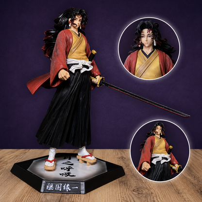 Demon Slayer Yoriichi Tsugikuni Action Figure – 31cm Premium PVC Collectible Statue | Kimetsu no Yaiba Anime Display Figure for Desk, Shelf & Home Decor