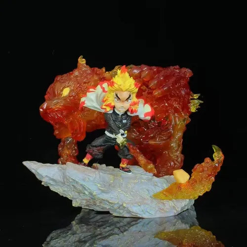 Kyojuro Rengoku Flame Battle LED Figure – 15cm Premium Demon Slayer Collectible Statue