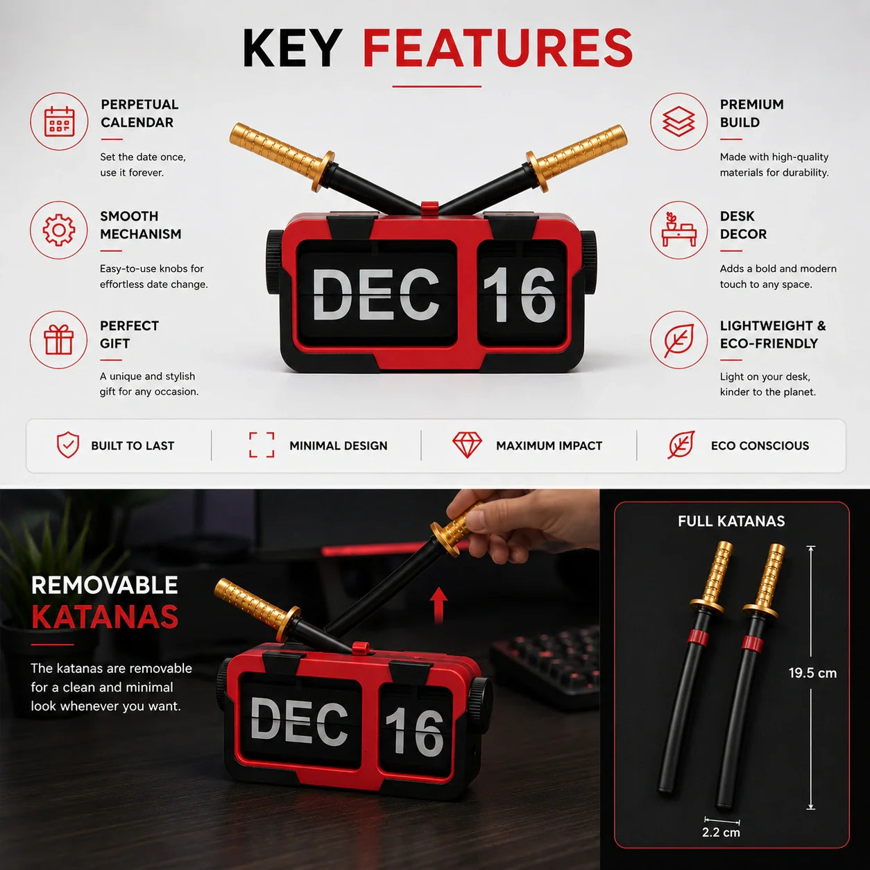 Deadpool Inspired Flip Calendar – Perpetual Desktop Calendar for Office, Gaming Desk & Study Table
