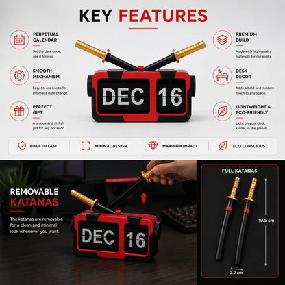 Deadpool Inspired Flip Calendar – Perpetual Desktop Calendar for Office, Gaming Desk & Study Table