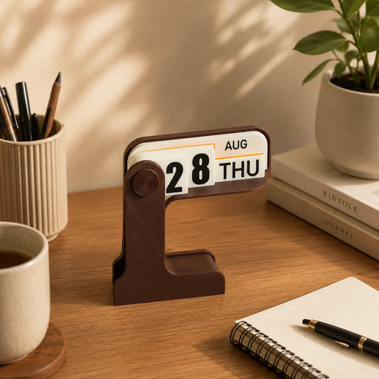 FlipDate Desk Calendar – Modern Perpetual Flip Calendar for Office Desk, Study Table & Home Workspace