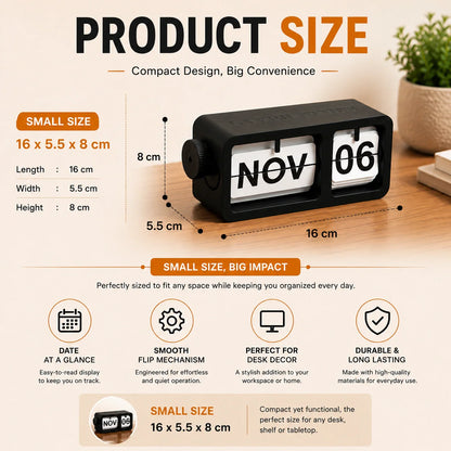 FlipFrame Desk Calendar – Modern Perpetual Flip Calendar for Office Desk, Study Table & Home Décor