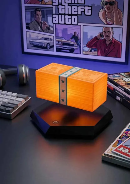 Floating Money Lamp – Magnetic Levitating LED Desk Lamp with Floating Currency Display