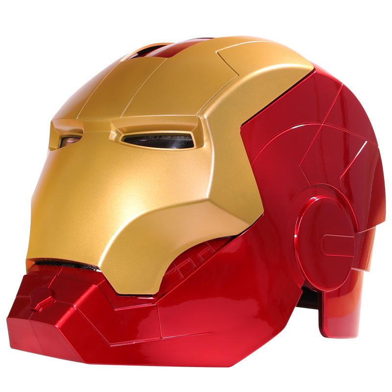 Iron Man Mark V (MK5) JARVIS Luminous Helmet – Manual Opening & Closing Wearable Cosplay Mask | LED Light-Up Collector Edition