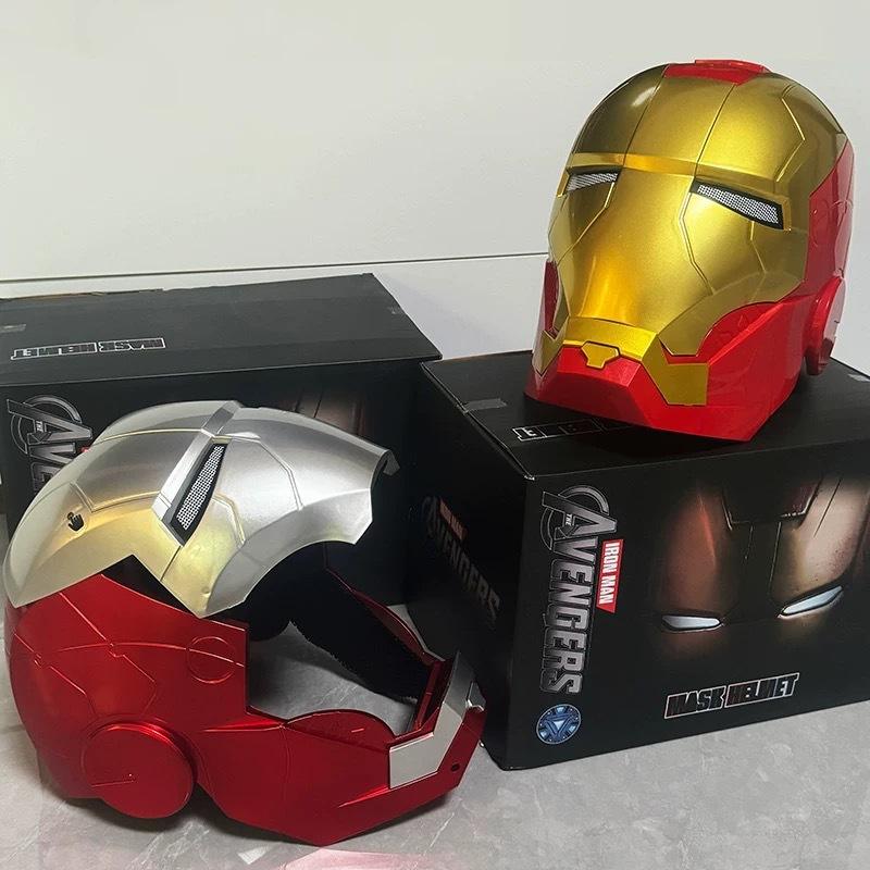 Iron Man Mark V (MK5) JARVIS Luminous Helmet – Manual Opening & Closing Wearable Cosplay Mask | LED Light-Up Collector Edition