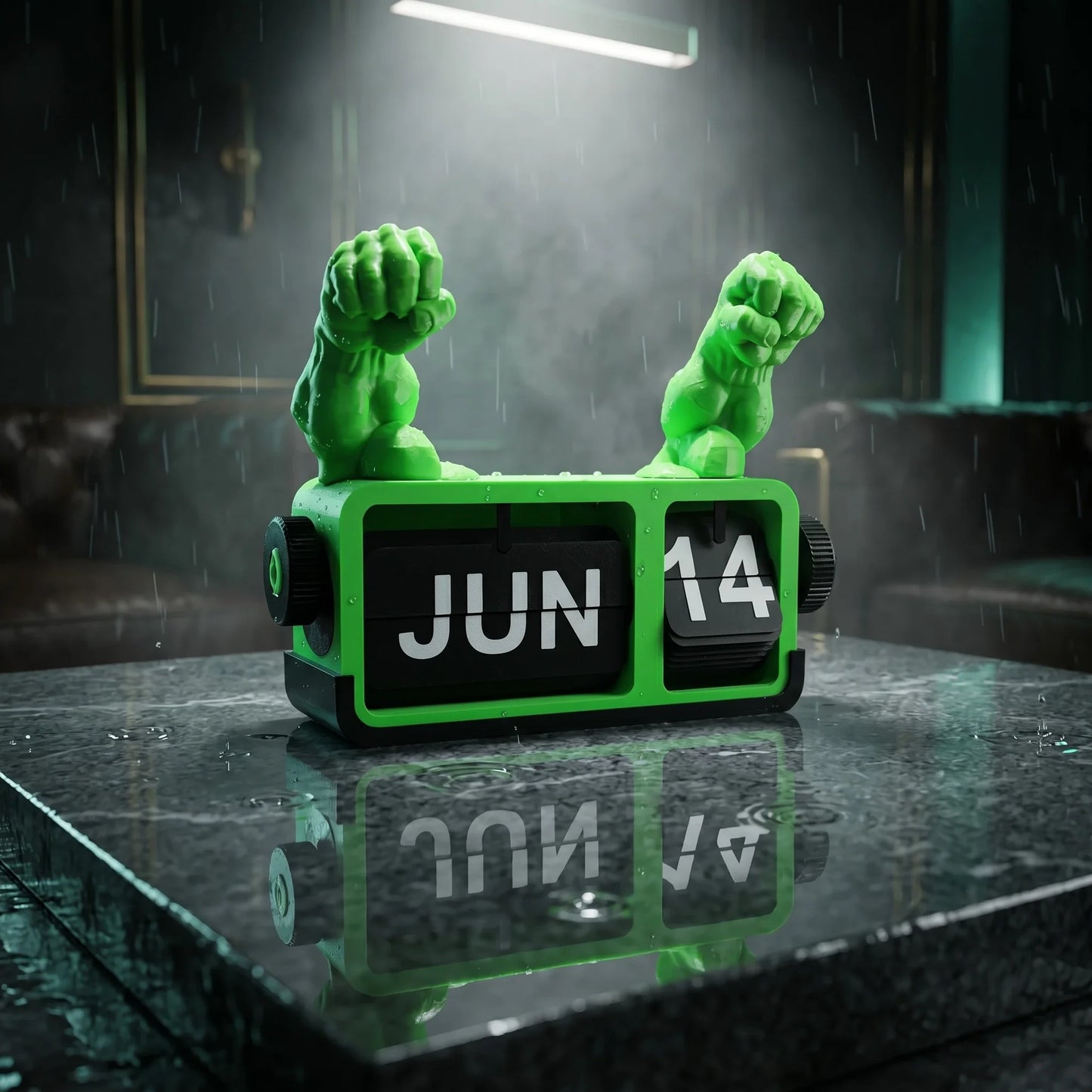 Hulk Inspired Flip Calendar – Perpetual Desktop Calendar with Superhero Theme for Office & Study Table