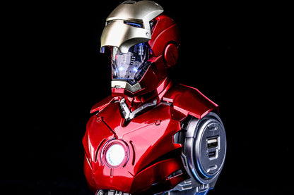 Iron Man MK3 Mecha Bust 65W Fast Charging Station – 5-Port USB Charging Stand | AnimeLegacy